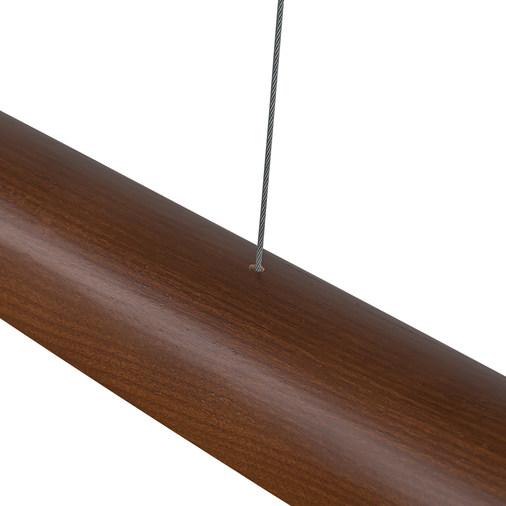 Dimmable Modern Farmhouse LED Walnut Pendant Light Vertical Linear Pendant Lamp for Living Room/ Dining Room/ Kitchen Island