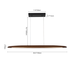 Dimmable Modern Farmhouse LED Wood Pendant Light Vertical Linear Pendant Lamp for Living Room/ Dining Room/ Kitchen Island