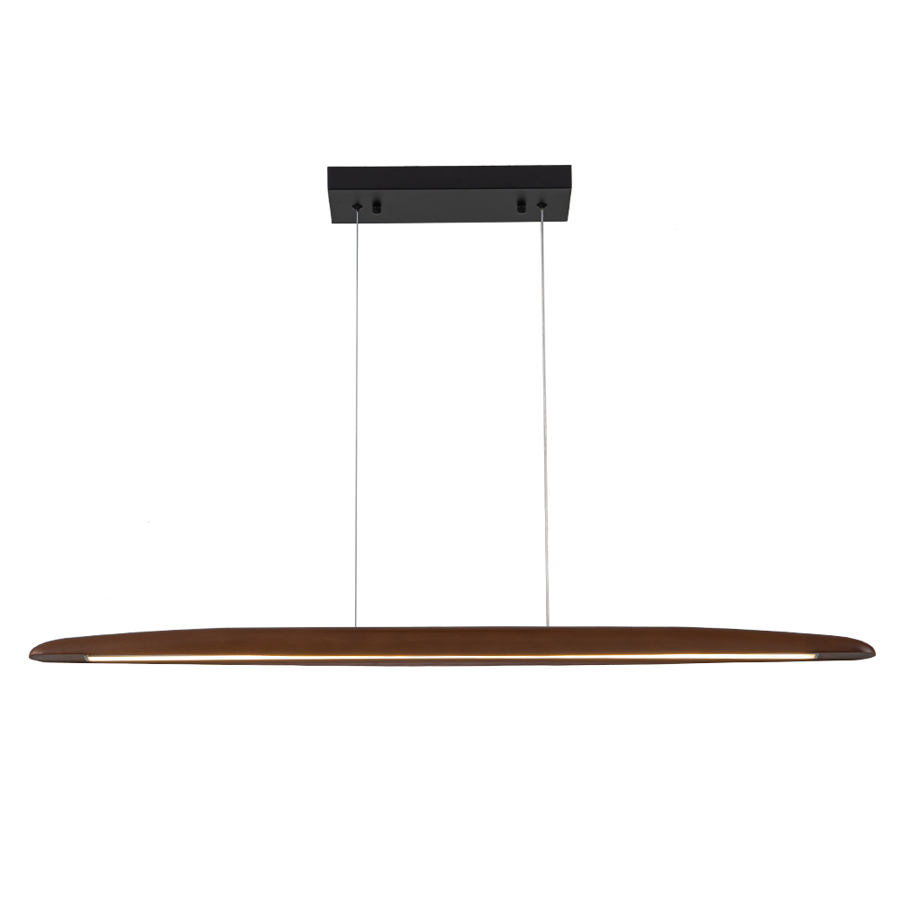 Dimmable Modern Farmhouse LED Walnut Pendant Light Vertical Linear Pendant Lamp for Living Room/ Dining Room/ Kitchen Island