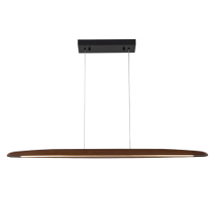 Dimmable Modern Farmhouse LED Wood Pendant Light Vertical Linear Pendant Lamp for Living Room/ Dining Room/ Kitchen Island