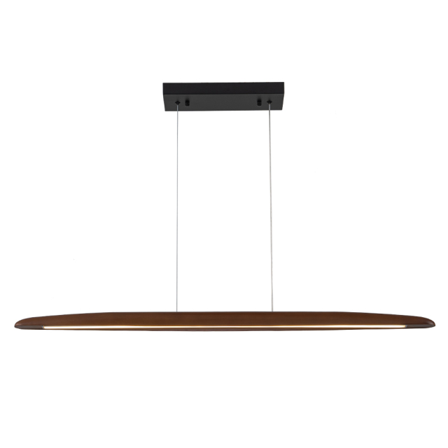 Dimmable Modern Farmhouse LED Wood Pendant Light Vertical Linear Pendant Lamp for Living Room/ Dining Room/ Kitchen Island