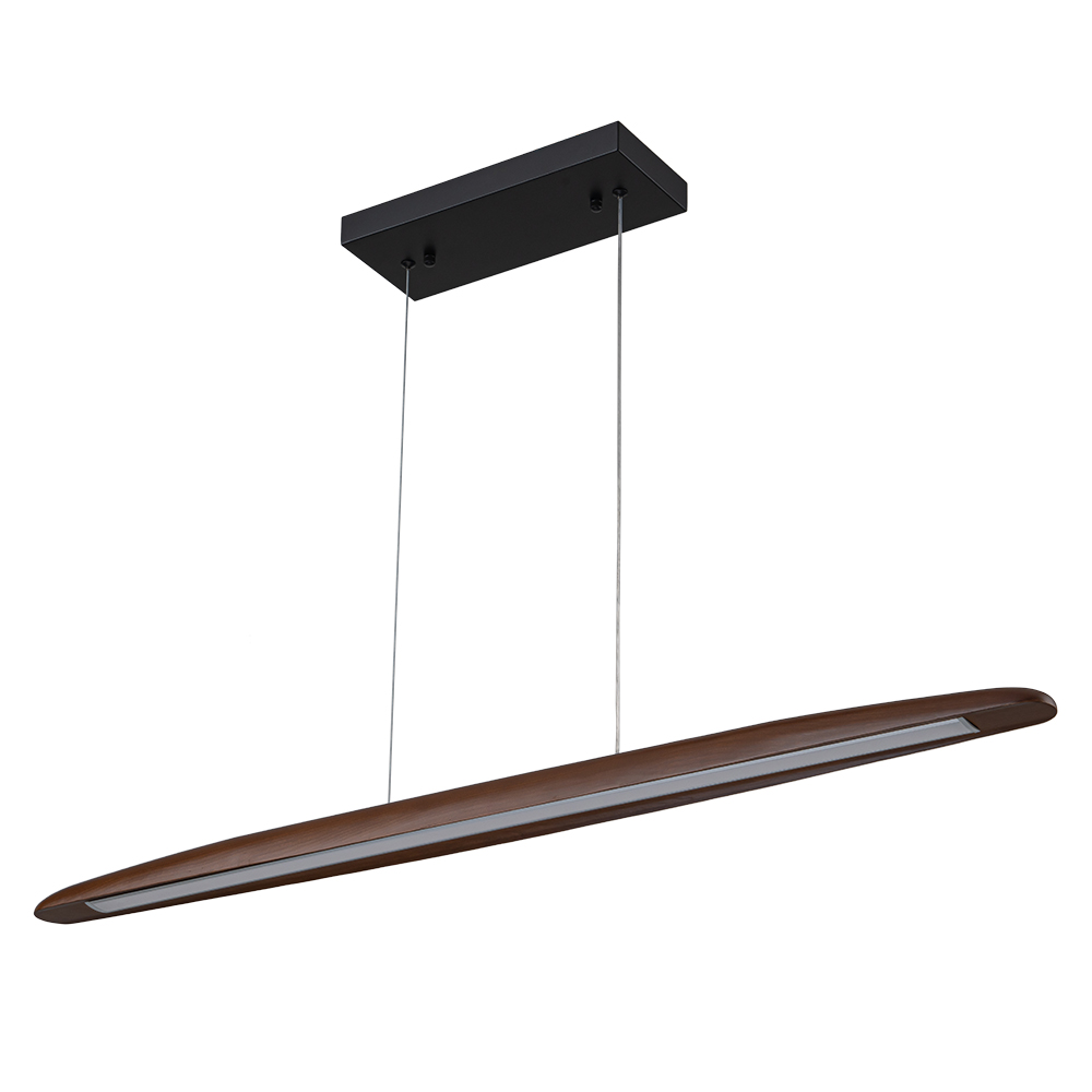 Dimmable Modern Farmhouse LED Walnut Pendant Light Vertical Linear Pendant Lamp for Living Room/ Dining Room/ Kitchen Island