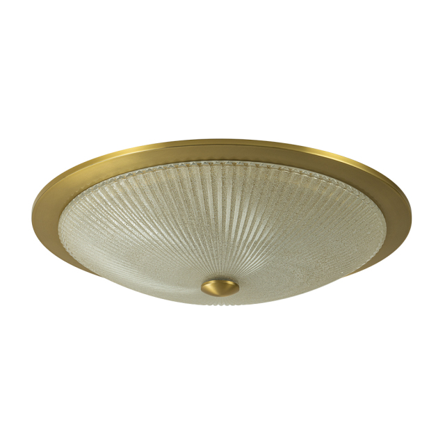 Modern Brass 3-Light Flush Mount Ceiling Light in Glass Bowl Shape