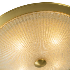 Modern Brass 3-Light Flush Mount Ceiling Light in Glass Bowl Shape