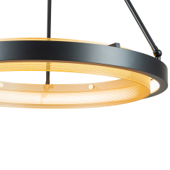 Dimmable Minimalist Modern Circular Round Shape LED Warm White Hollow Pendant Lighting for Living Room Hallway Home Office
