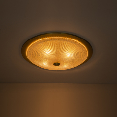 Modern Brass 3-Light Flush Mount Ceiling Light in Glass Bowl Shape
