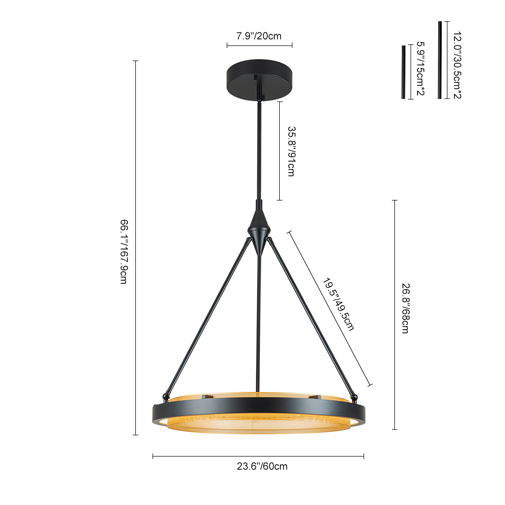 Dimmable Minimalist Modern Circular Round Shape LED Warm White Hollow Pendant Lighting for Living Room Hallway Home Office