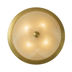 Modern Brass 3-Light Flush Mount Ceiling Light in Glass Bowl Shape