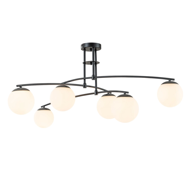 Sputnik Branching Opal Glass Bubble Semi Flush Chandelier | yiilighting