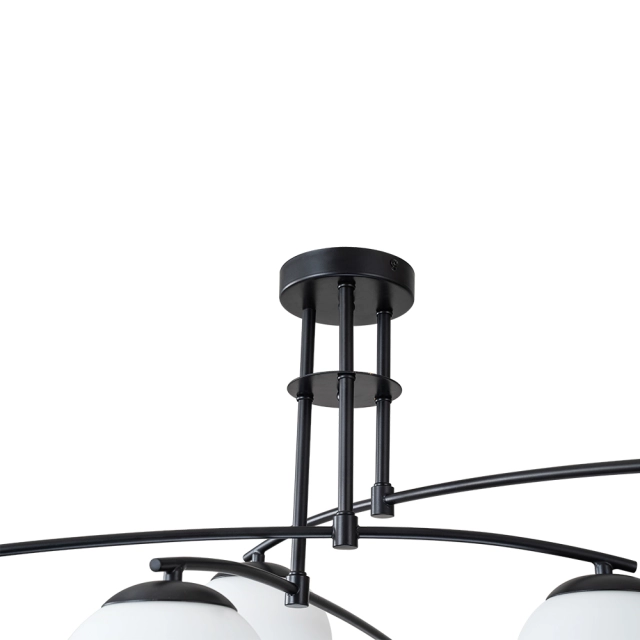 Sputnik Branching Opal Glass Bubble Semi Flush Chandelier | yiilighting