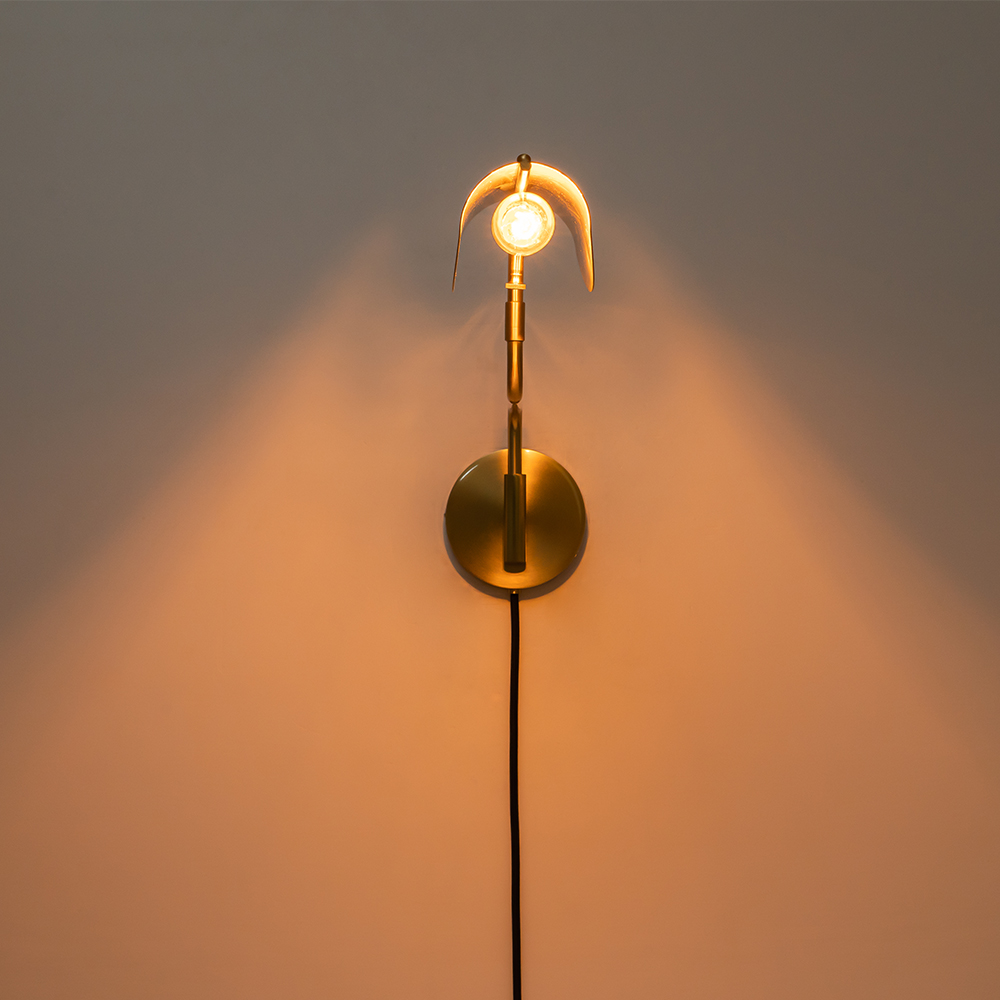 Adjustable Modern Contemporary Brass Black Swing Arm Wall Sconce for Bedroom Bedside Living Room
