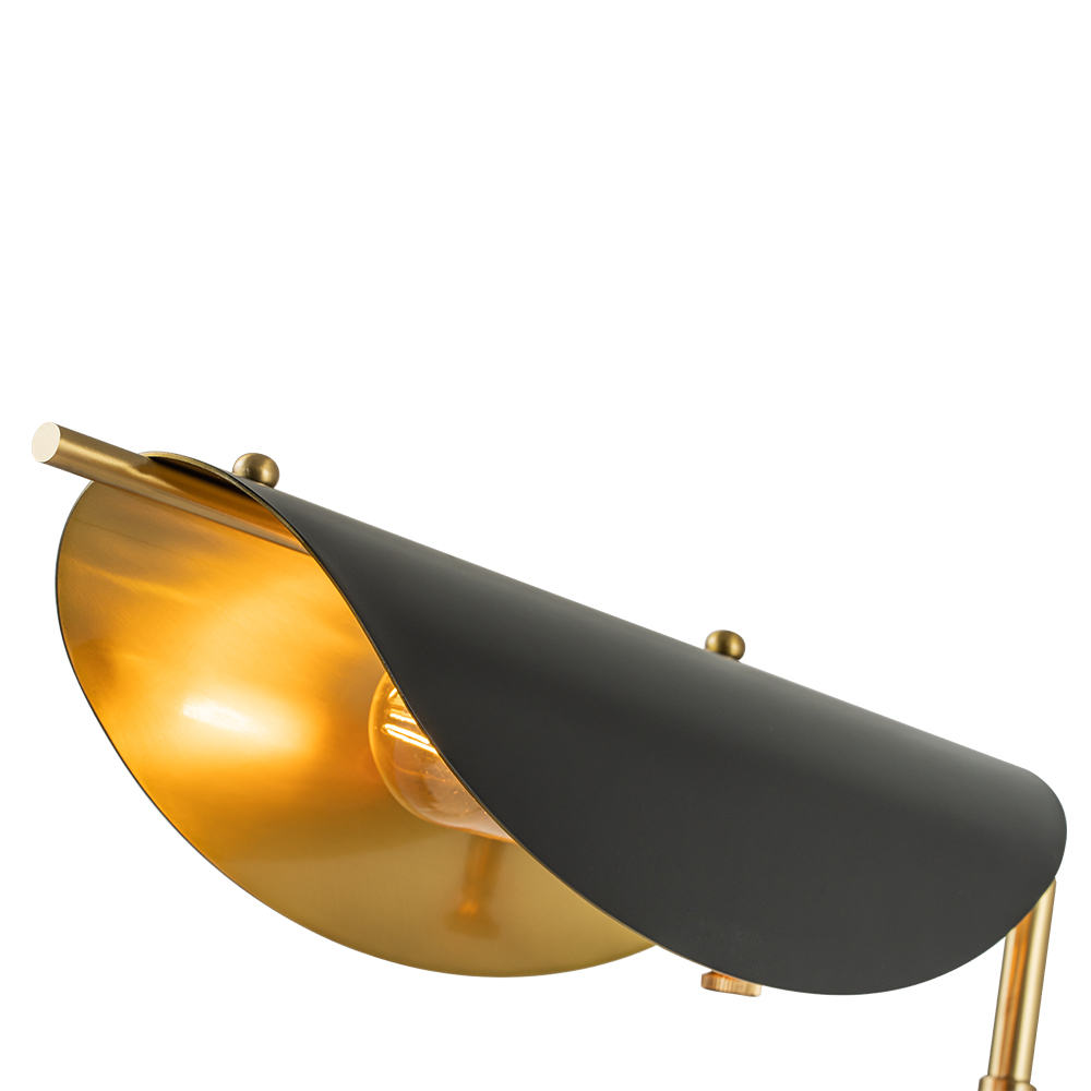 Adjustable Modern Contemporary Brass Black Swing Arm Wall Sconce for Bedroom Bedside Living Room