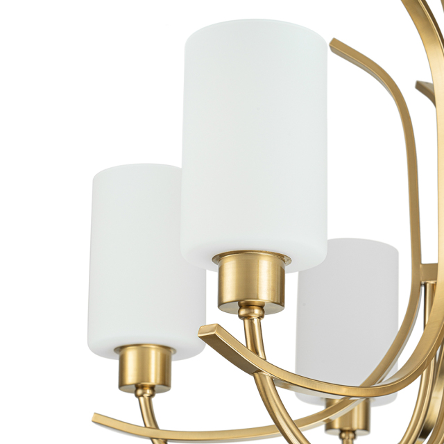 Chic Modern Empire Chandelier Sputnik Arms Hanging Light in Cylinder Shades for Living Room Kitchen Island