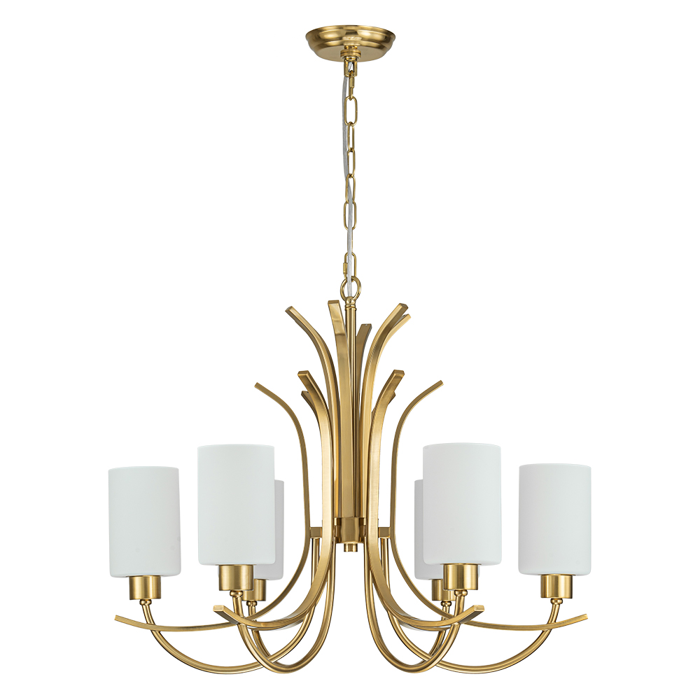 Chic Modern Empire Chandelier Sputnik Arms Hanging Light in Cylinder Shades for Living Room Kitchen Island