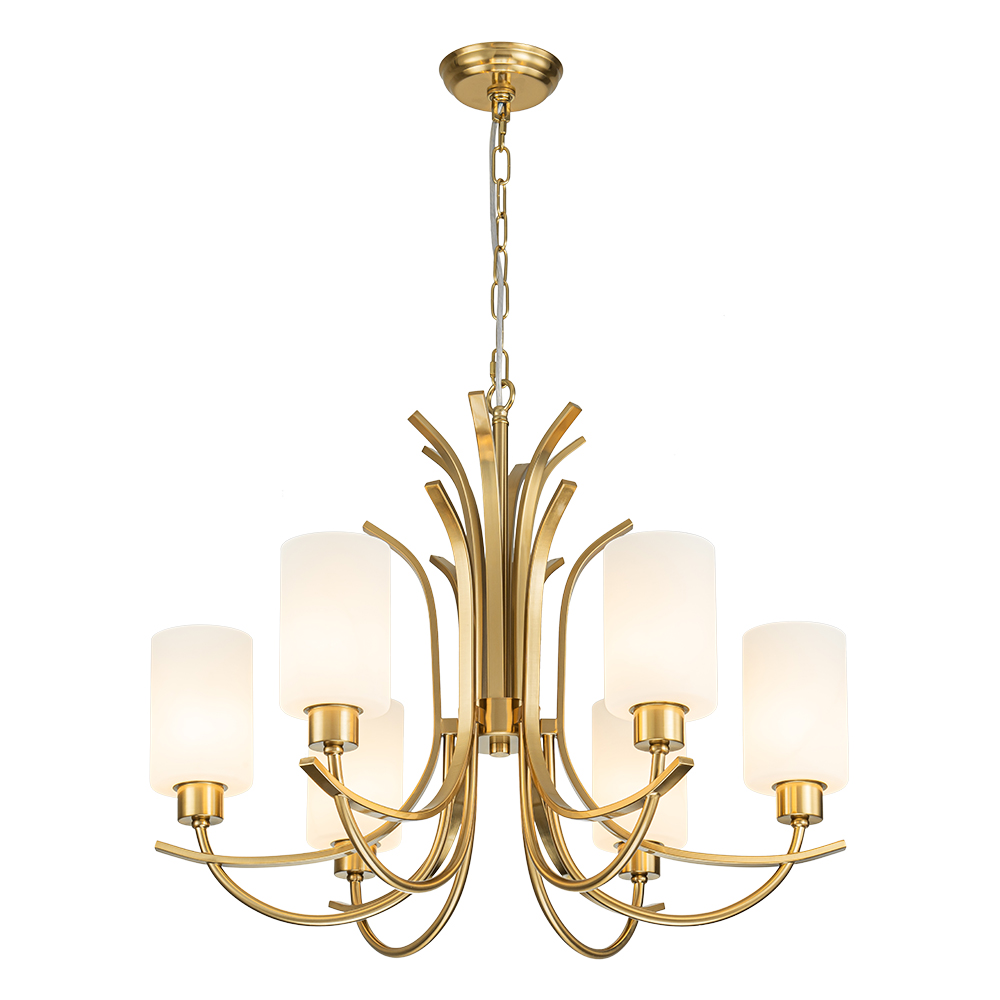 Chic Modern Empire Chandelier Sputnik Arms Hanging Light in Cylinder Shades for Living Room Kitchen Island