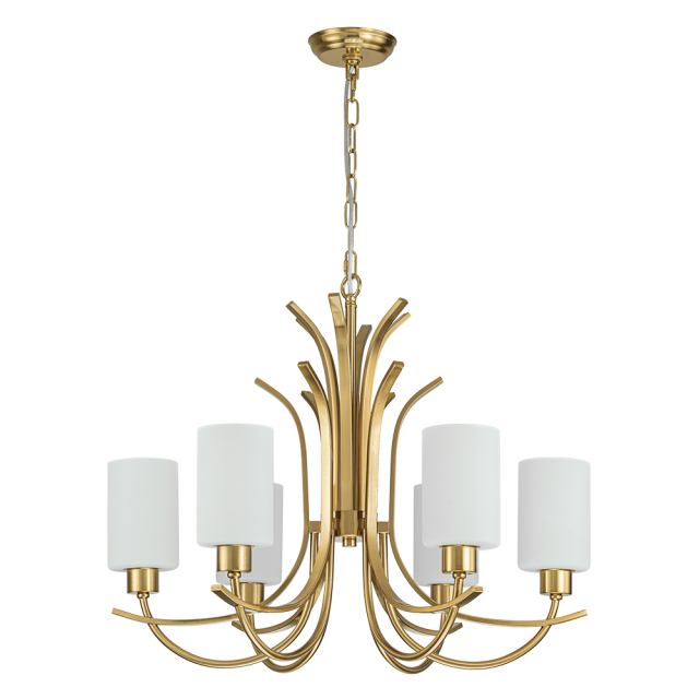 Chic Modern Empire Chandelier Sputnik Arms Hanging Light in Cylinder Shades for Living Room Kitchen Island