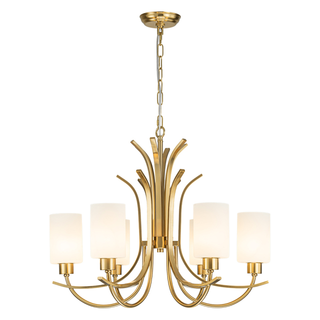 Chic Modern Empire Chandelier Sputnik Arms Hanging Light in Cylinder Shades for Living Room Kitchen Island