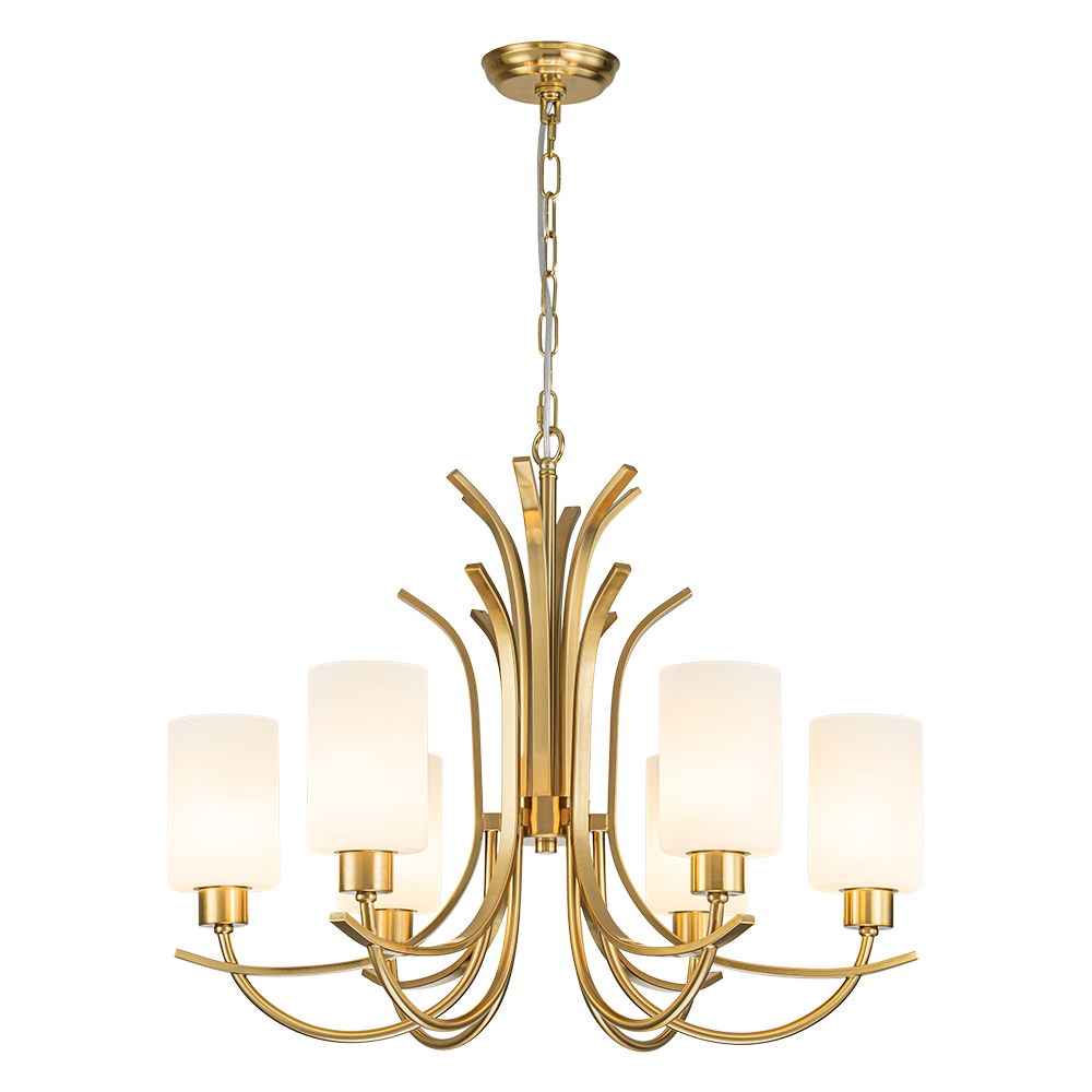 Chic Modern Empire Chandelier Sputnik Arms Hanging Light in Cylinder Shades for Living Room Kitchen Island