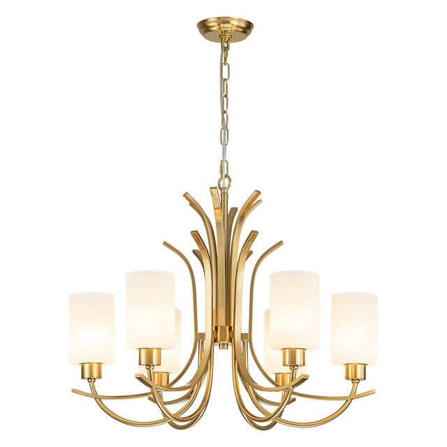 Chic Modern Empire Chandelier Sputnik Arms Hanging Light in Cylinder Shades for Living Room Kitchen Island