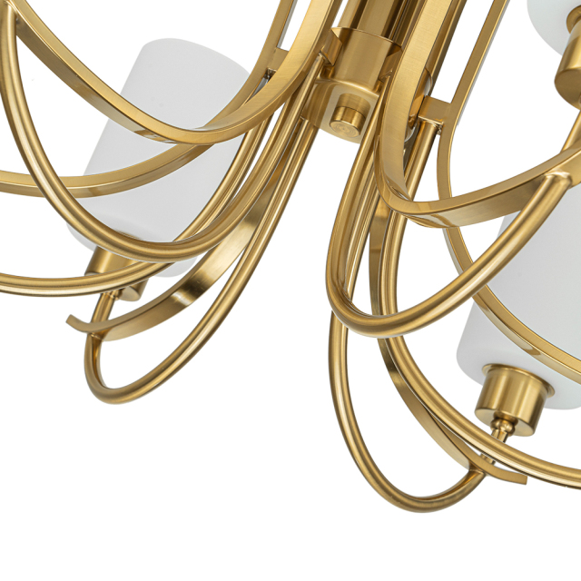 Chic Modern Empire Chandelier Sputnik Arms Hanging Light in Cylinder Shades for Living Room Kitchen Island