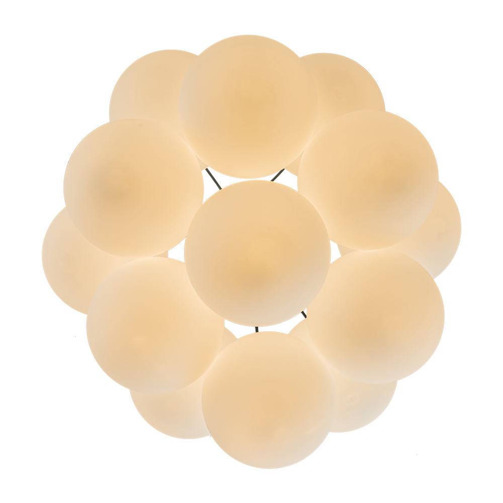 13-Light Modern Mid-Century Brass Cluster Cloud Style Opal Glass Chandelier Light for Dining Room/ Living Room/ Kid's Bedroom