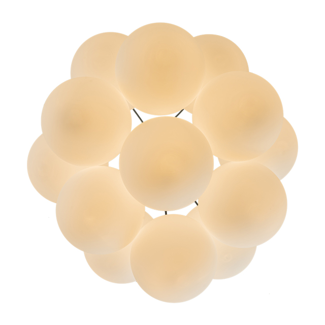 13-Light Modern Mid-Century Brass Cluster Cloud Style Opal Glass Chandelier Light for Dining Room/ Living Room/ Kid's Bedroom
