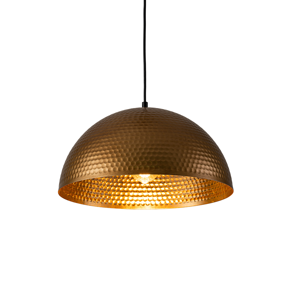 Modern Industrial Farmhouse One Light Dome Pendant Lighting Hammered Style Hanging Light for Kitchen Island Dining Room