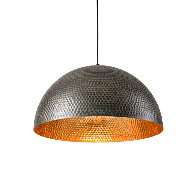 Modern Industrial Farmhouse One Light Dome Pendant Lighting Hammered Style Hanging Light for Kitchen Island Dining Room