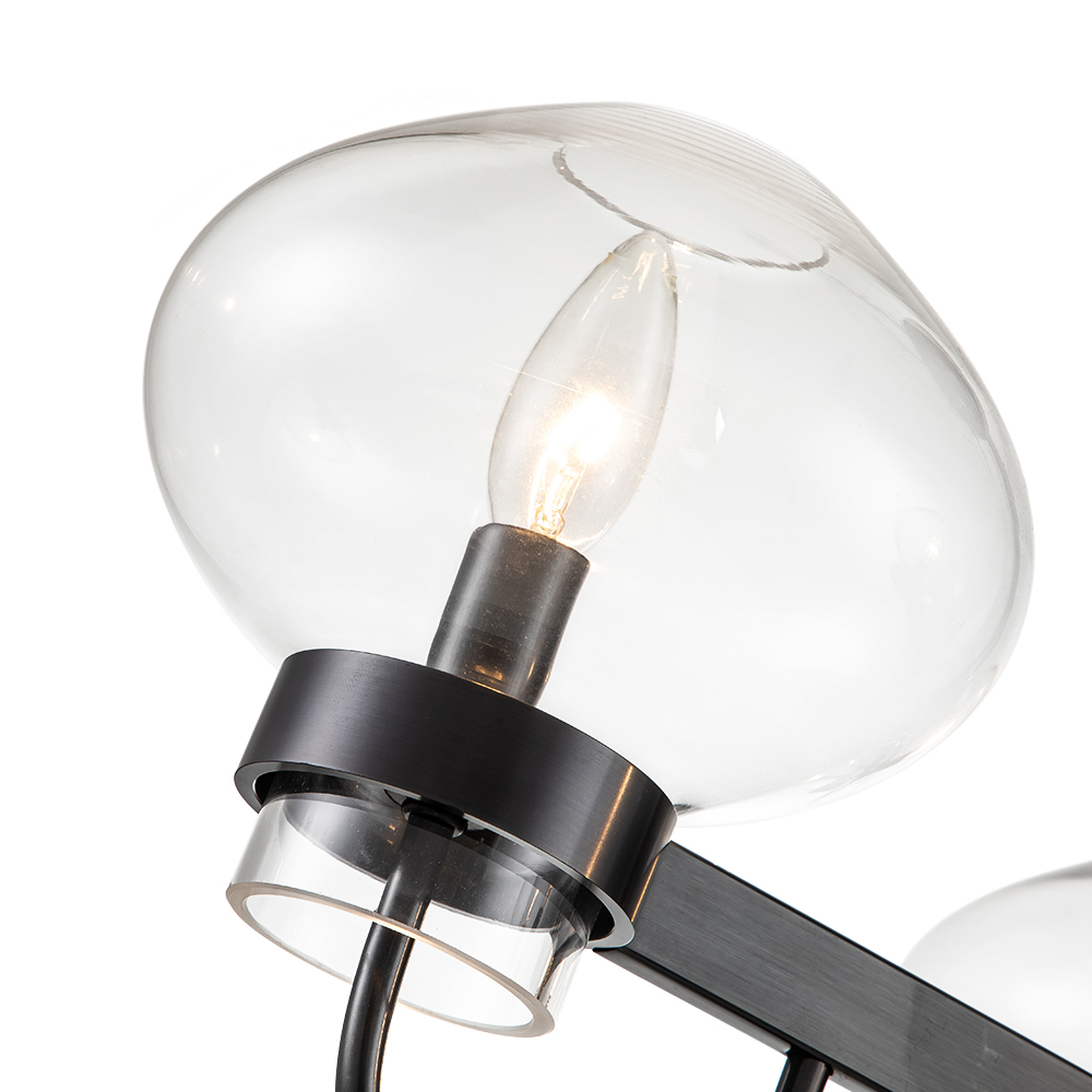 Modern Mid-century Sputnik Bubble Semi Flush Mount in Clear Glass Shades for Living Room Kitchen Island Dining Room