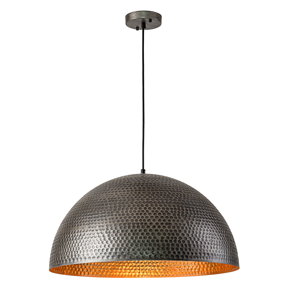 Modern Industrial Farmhouse One Light Dome Pendant Lighting Hammered Style Hanging Light for Kitchen Island Dining Room