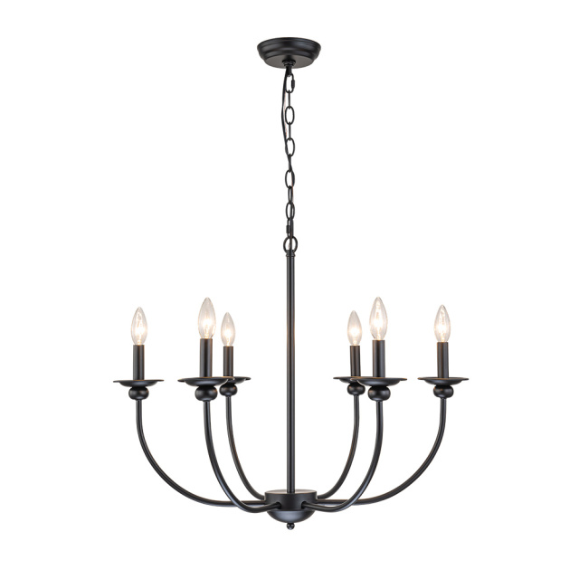 Modern Farmhouse Candle Style Empire Island Chandelier Curved Arms Hanging Light for Living Room/ Dining Room/ Restaurant