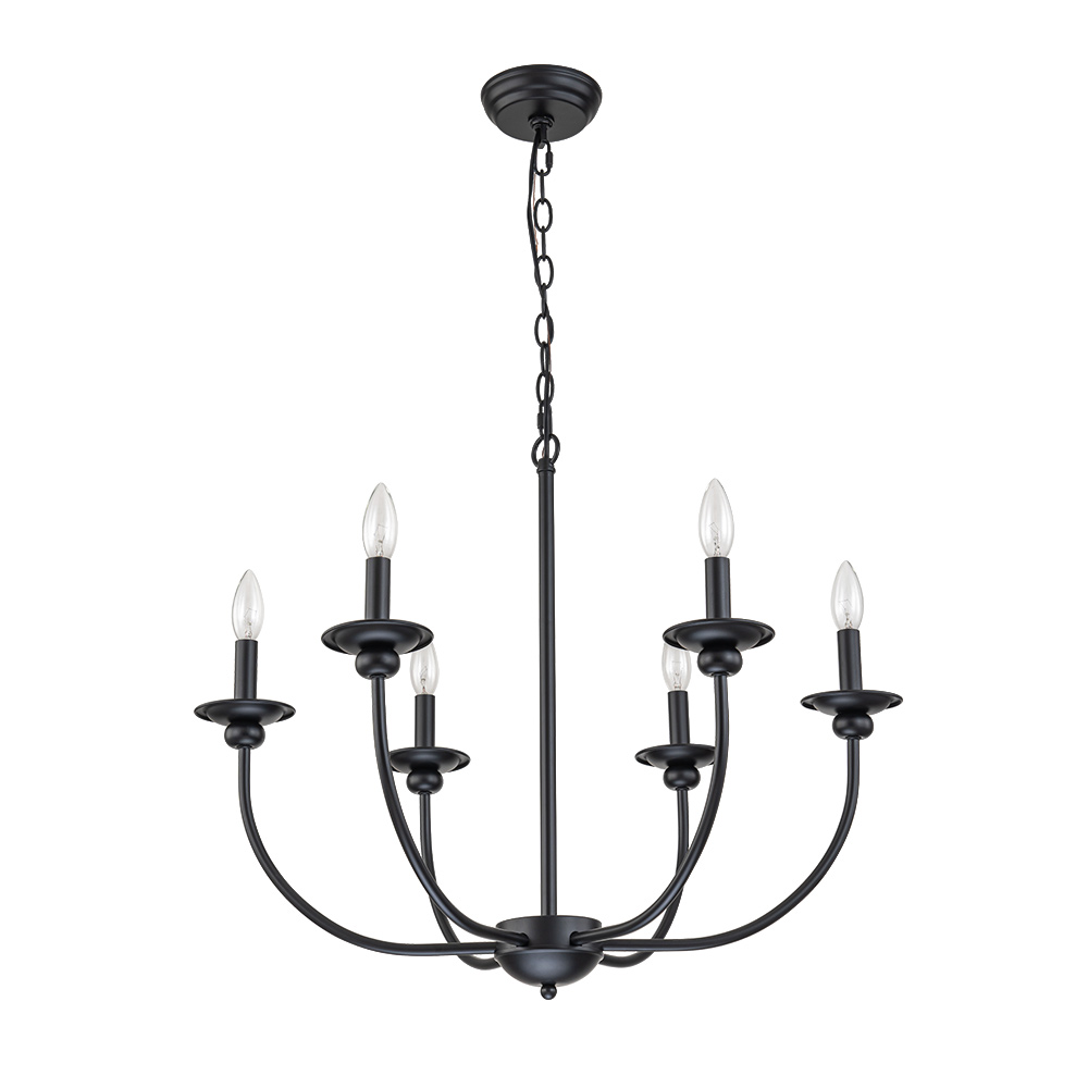 Modern Farmhouse Candle Style Empire Island Chandelier Curved Arms Hanging Light for Living Room/ Dining Room/ Restaurant