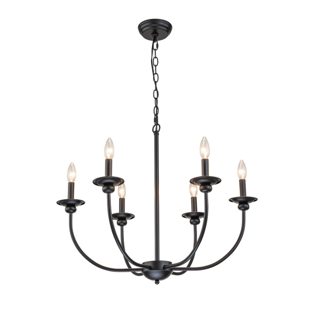 Modern Farmhouse Candle Style Empire Island Chandelier Curved Arms Hanging Light for Living Room/ Dining Room/ Restaurant