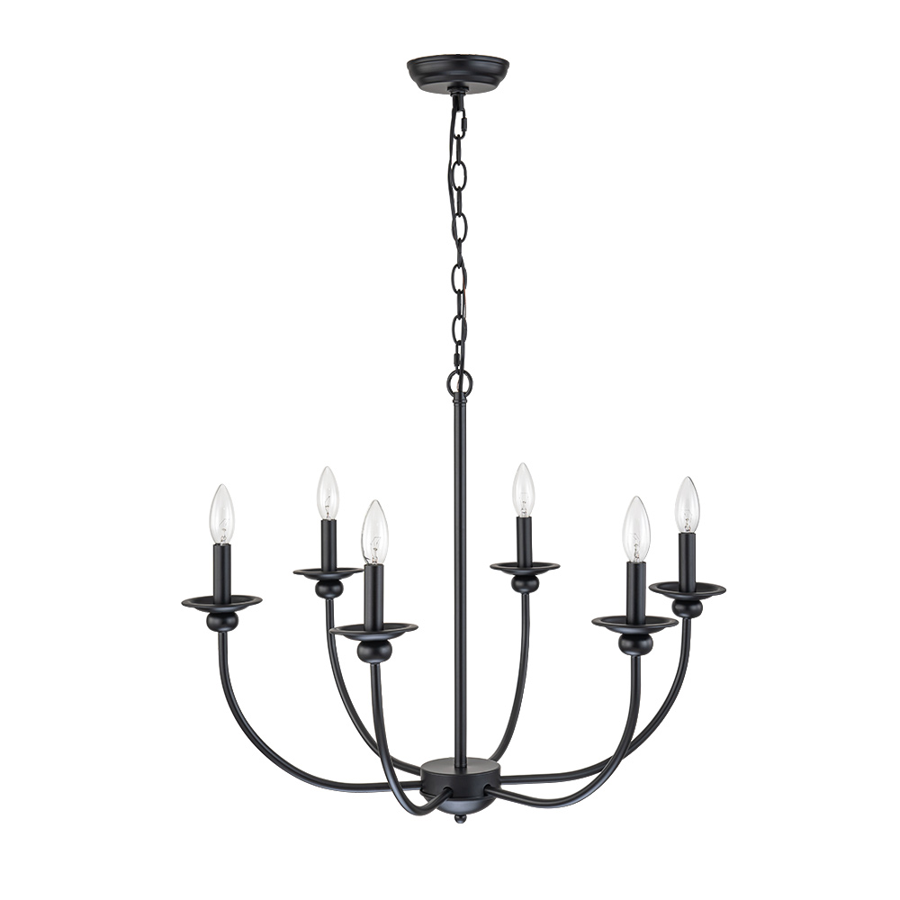 Modern Farmhouse Candle Style Empire Island Chandelier Curved Arms Hanging Light for Living Room/ Dining Room/ Restaurant