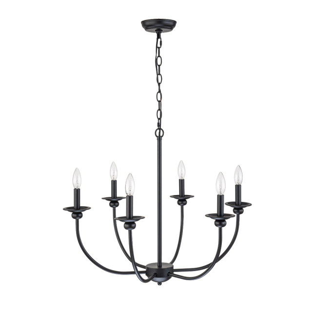 Modern Farmhouse Candle Style Empire Island Chandelier Curved Arms Hanging Light for Living Room/ Dining Room/ Restaurant