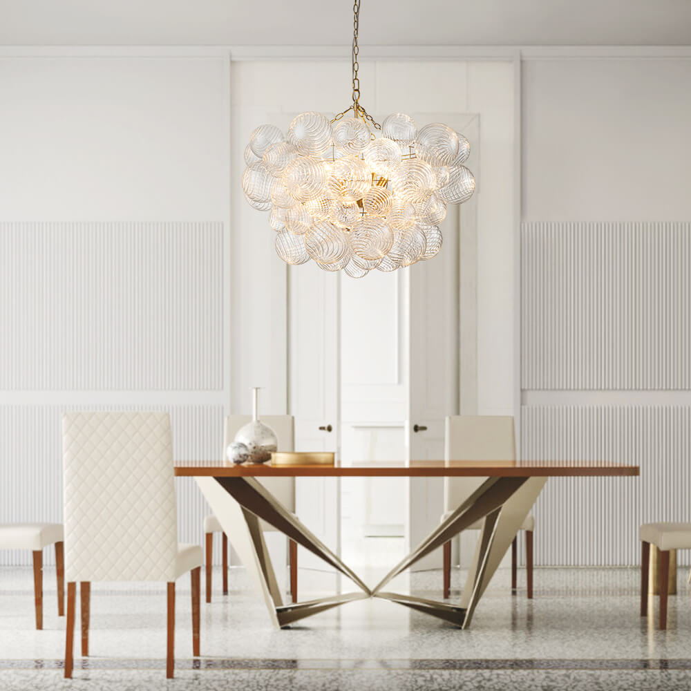 Glam Modern Cluster Glass Bubble Chandelier Sputnik Hanging Light Fixture for Dining Room Living Room Bedroom