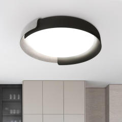 Modern Minimalist Round LED Flush Mount Ceiling Light with Acrylic & Metal For Hallway Home Office Living Room