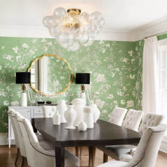 Glam Modern Cluster Glass Bubble Semi Flush Mount Sputnik Ceiling Chandelier for Bedroom Dining Room Living Room