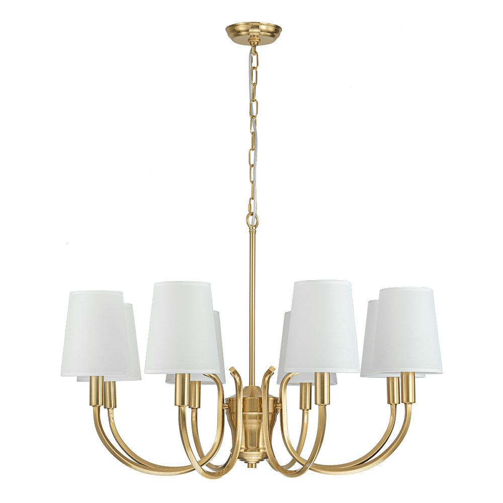 Mid-century Modern Empire Chandelier Sputnik Curved Arms Hanging Light in Cone Shades for Living Room Kitchen Island
