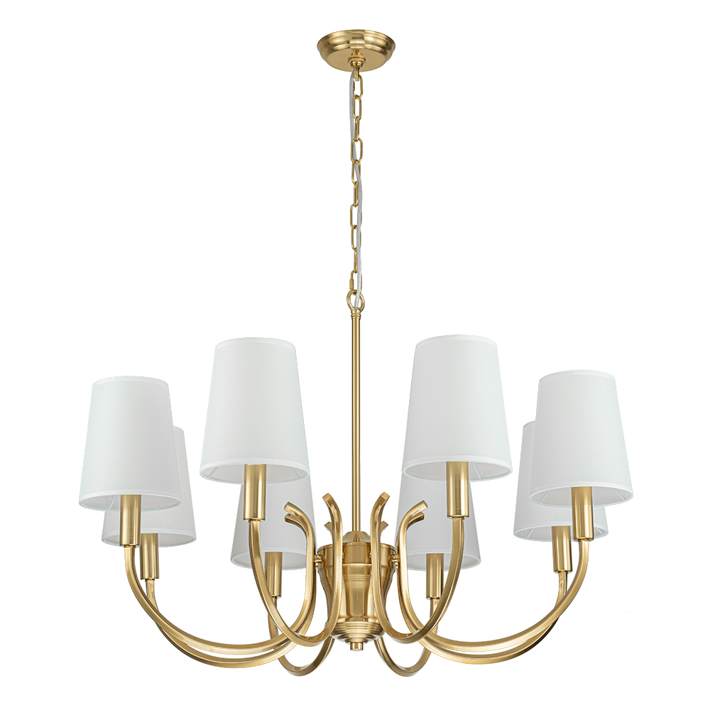 Mid-century Modern Empire Chandelier Sputnik Curved Arms Hanging Light in Cone Shades for Living Room Kitchen Island