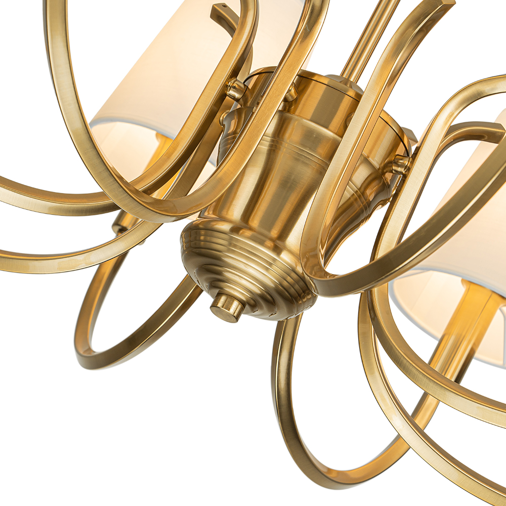 Mid-century Modern Empire Chandelier Sputnik Curved Arms Hanging Light in Cone Shades for Living Room Kitchen Island