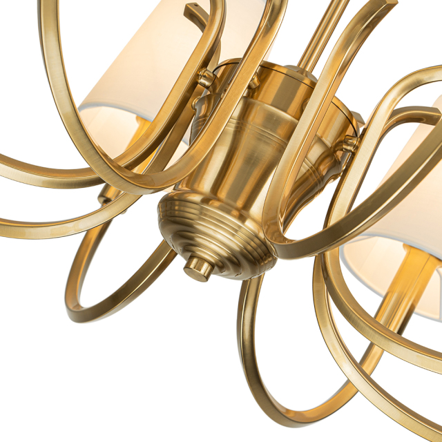 Mid-century Modern Empire Chandelier Sputnik Curved Arms Hanging Light in Cone Shades for Living Room Kitchen Island