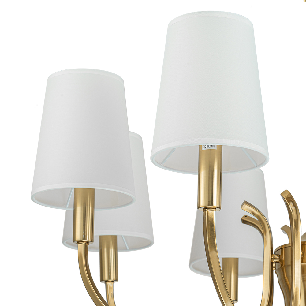Mid-century Modern Empire Chandelier Sputnik Curved Arms Hanging Light in Cone Shades for Living Room Kitchen Island