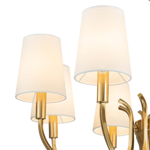 Mid-century Modern Empire Chandelier Sputnik Curved Arms Hanging Light in Cone Shades for Living Room Kitchen Island