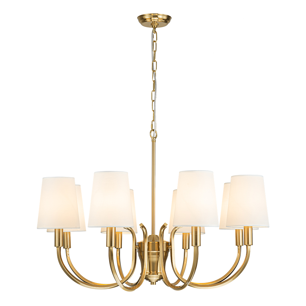 Mid-century Modern Empire Chandelier Sputnik Curved Arms Hanging Light in Cone Shades for Living Room Kitchen Island