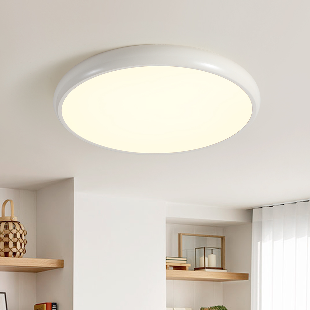 Minimalist Modern Ultra-thin Circular Round LED Flush Mount Ceiling Light For Hallway Home Office Living Room