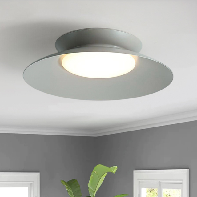 Modern Geometric Saucer Bowl LED Flush Mount Ceiling Light For Living Room Hallway Home Office