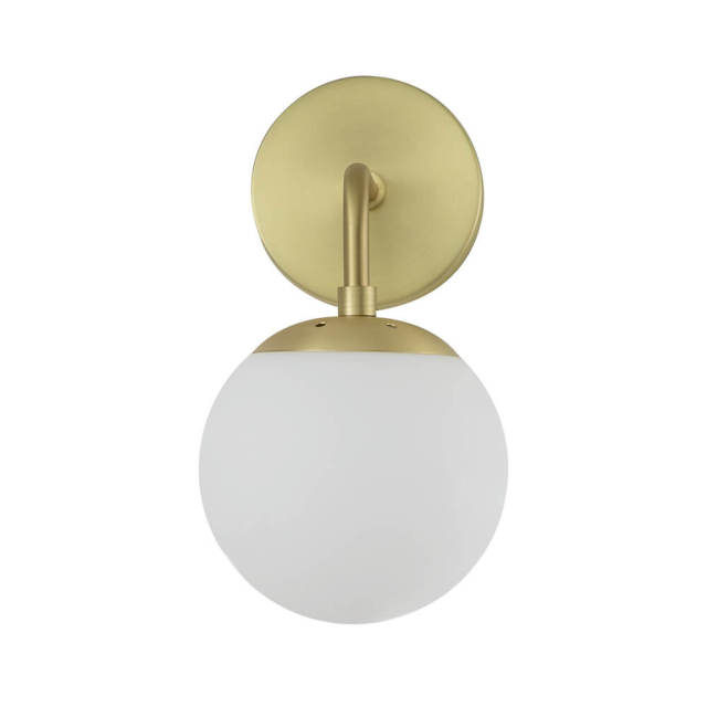 1-Light Modern Brass/ Black Frosted Glass Globe Wall Sconces Wall Lights for Front Door/ Entryway/Living Room