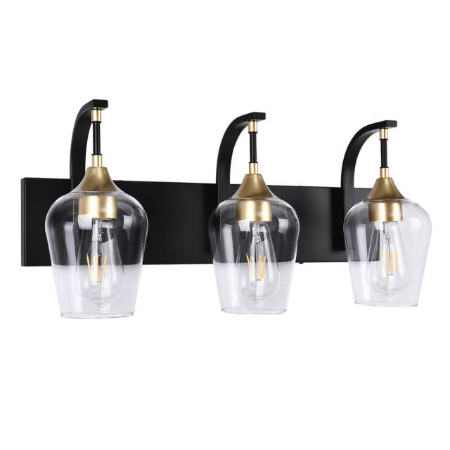 Modern Black Wine Glass Wall Sconces Wall Lights Over Mirror Bathroom Vanity Light for Entryway/ Living Room/ Bedroom