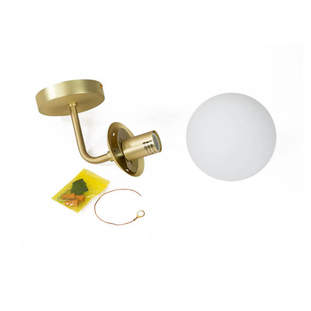 1-Light Modern Brass/ Black Frosted Glass Globe Wall Sconces Wall Lights for Front Door/ Entryway/Living Room